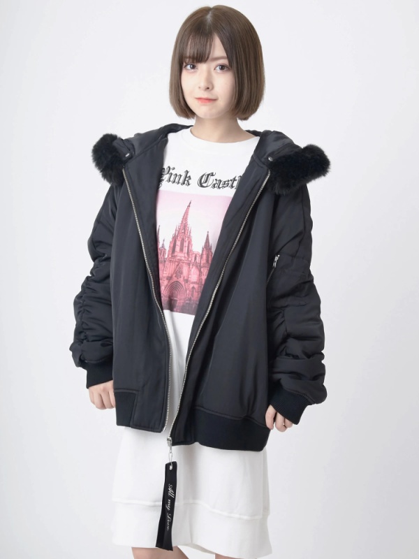 Bearプリント中綿ブルゾン ブルゾン Ank Rouge アンクルージュ Bearプリント中綿ブルゾン ブルゾン Ank Rouge アンクルージュ