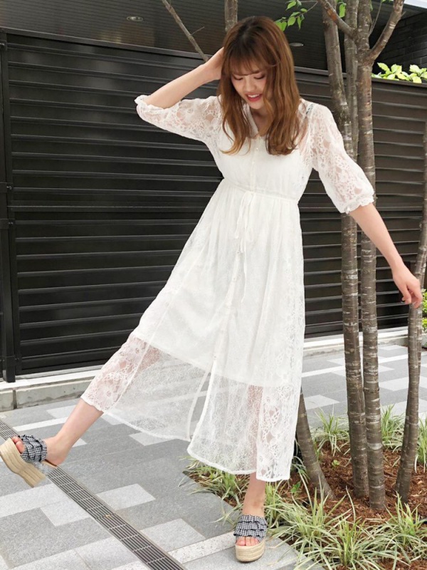 レースガウンワンピース ロングワンピース Dazzlin ダズリン