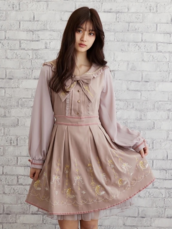 Twinkle Stars 刺繍ワンピース ワンピースその他 Liz Lisa リズ Twinkle Stars 刺繍ワンピース ワンピースその他 Liz Lisa リズ