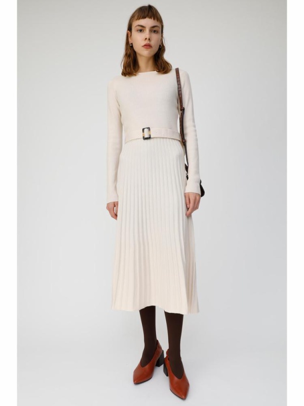 Rib Knit Flare Dress ニットワンピース Moussy マウジー