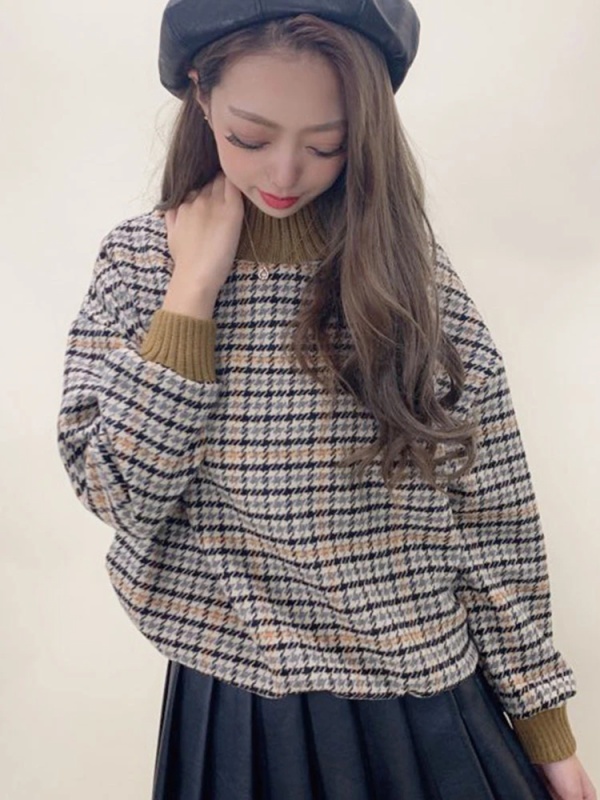 千鳥柄ニットtops ニット Spiga スピーガ Shibuya109 公式通販 千鳥柄ニットtops ニット Spiga スピーガ Shibuya109 公式通販