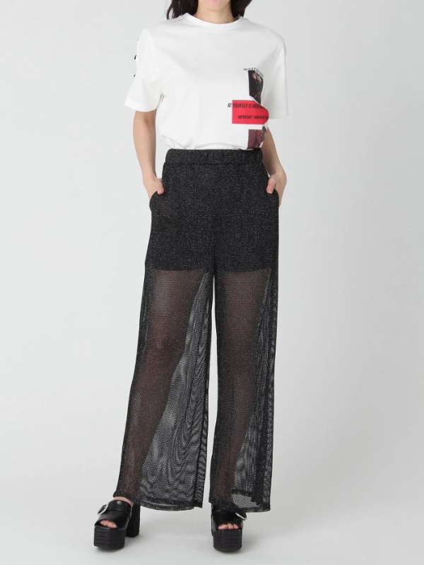 ラメメッシュワイドパンツ パンツその他 Evris エヴリス ラメメッシュワイドパンツ パンツその他 Evris エヴリス