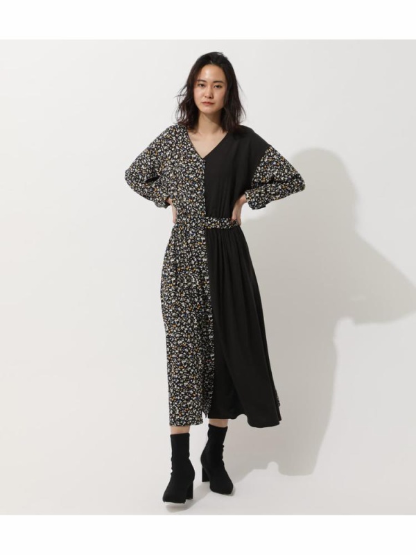 Flower Pattern Mix Onepiece ロングワンピース Azul By Moussy アズールバイマウジー Shibuya109 公式通販