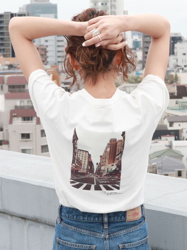 バックフォトプリントtee Tシャツ Ungrid アングリッド