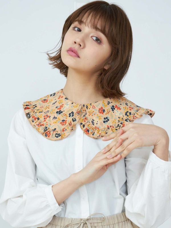Flowerフリルカラーブラウス シャツ ブラウス Merryjenny メリー